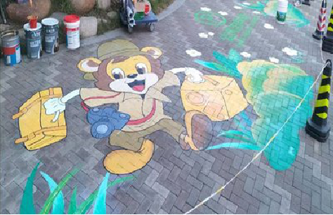  孟州夏季画地面彩绘会遇到的问题