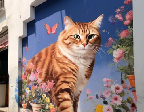  孟州自己绘制有个性的手绘墙